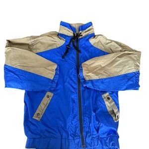 Vintage Red Pepper Blue and Tan Windbreaker Jacket